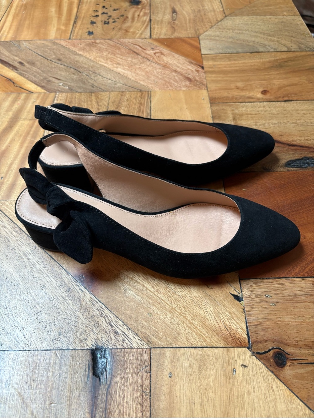 J.Crew Slingback bow pumps in suede